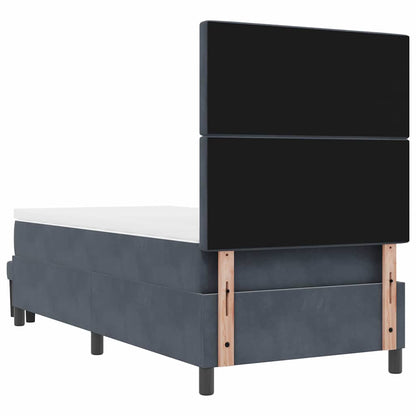 Box Spring Seng Med Madras Mørkegrå 90 X 190 Cm Fløjl - Billede 11
