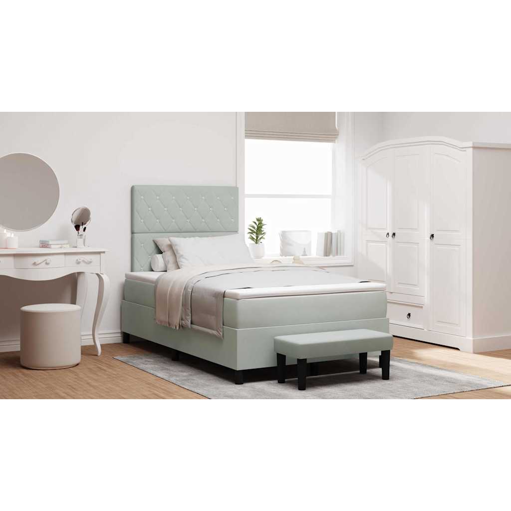 Box Spring Seng Med Hovedgærde Fløjl - Variant 3344438