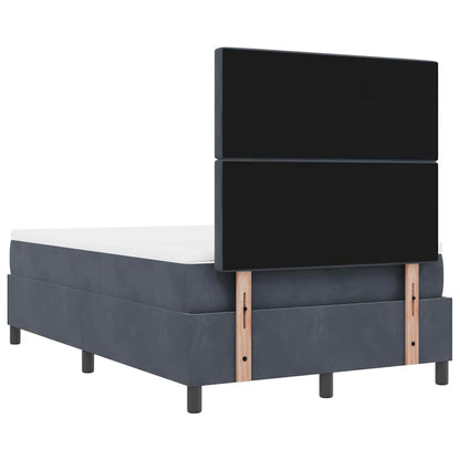 Box Spring Seng Med Madras Mørkegrå 120 X 200 Cm Fløjl - Billede 11