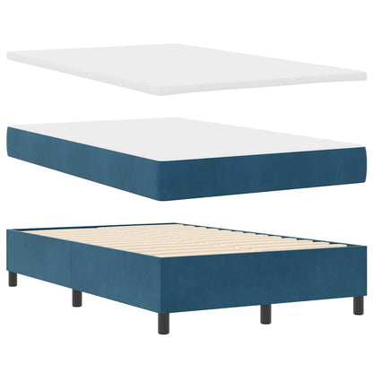 Box Spring Seng Med Madras Mørkeblå 120 X 200 Cm Fløjl - Billede 2