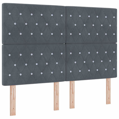 Box Spring Seng Med Madras Mørkegrå 160 X 200 Cm Fløjl - Billede 7