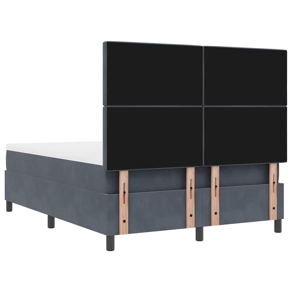 Box Spring Seng Med Madras Mørkegrå 160 X 200 Cm Fløjl - Billede 11