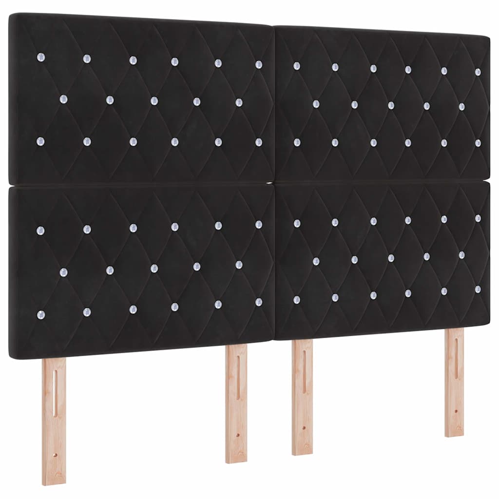 Box Spring Seng Med Madras Sort 160 X 200 Cm Fløjl - Billede 7