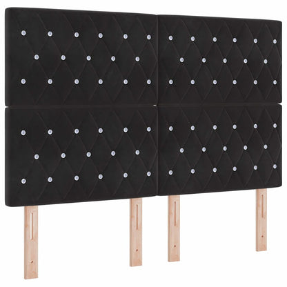 Box Spring Seng Med Madras Sort 160 X 200 Cm Fløjl - Billede 7