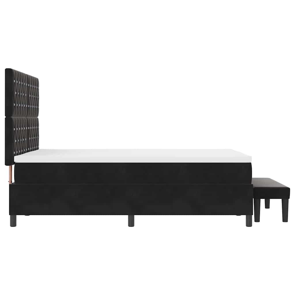 Box Spring Seng Med Madras Sort 160 X 200 Cm Fløjl - Billede 10