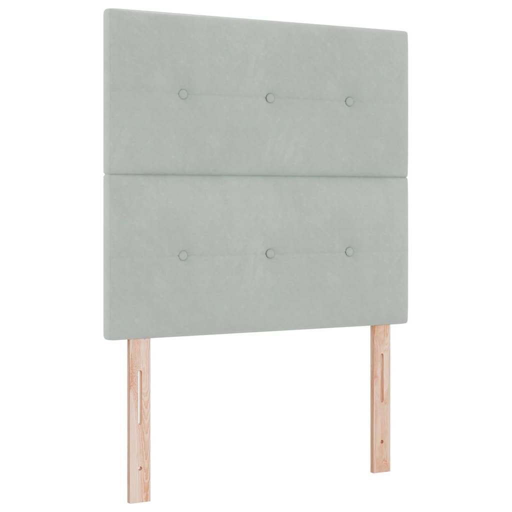 Box Spring Seng Med Madras Lysegrå 80 X 200 Cm Fløjl - Billede 7