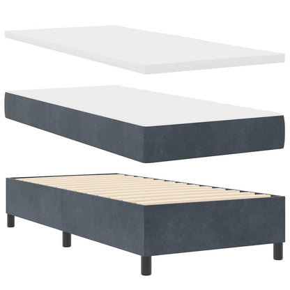 Box Spring Seng Med Madras Mørkegrå 100 X 200 Cm Fløjl - Billede 2