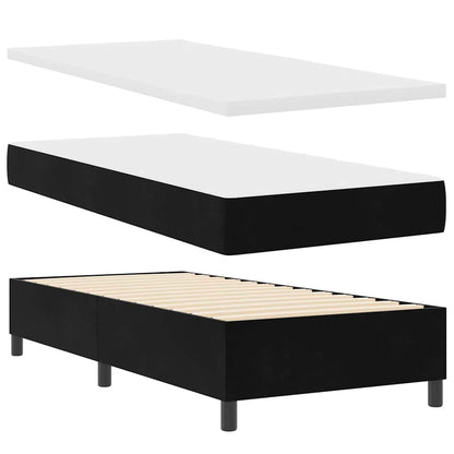 Box Spring Seng Med Madras Sort 100 X 200 Cm Fløjl - Billede 2