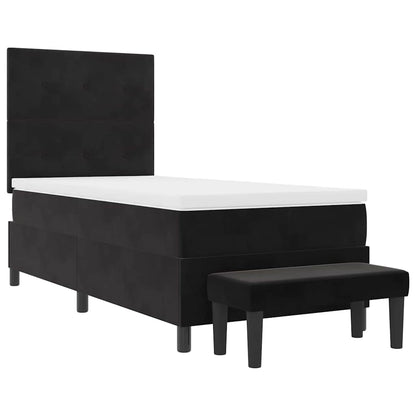 Box Spring Seng Med Madras Sort 100 X 200 Cm Fløjl - Billede 8