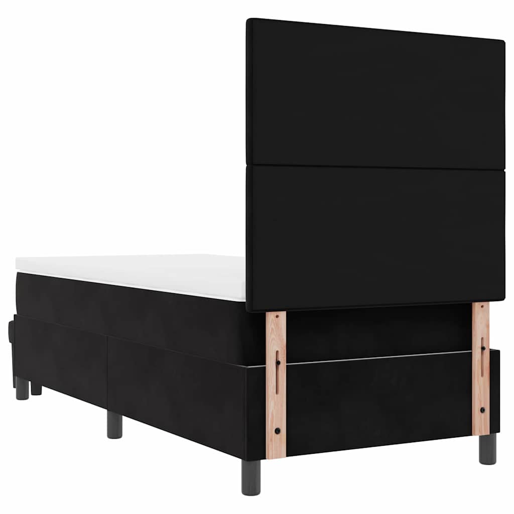 Box Spring Seng Med Madras Sort 100 X 200 Cm Fløjl - Billede 11