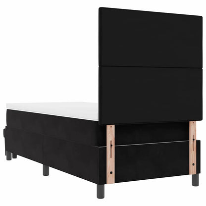 Box Spring Seng Med Madras Sort 100 X 200 Cm Fløjl - Billede 11