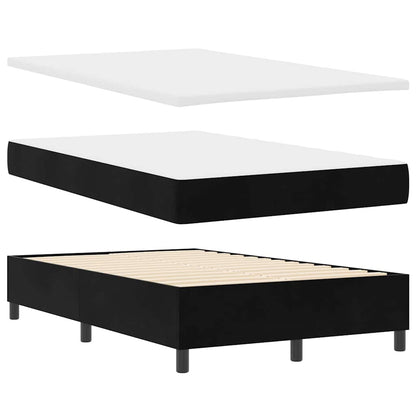 Box Spring Seng Med Madras Sort 120 X 200 Cm Fløjl - Billede 2