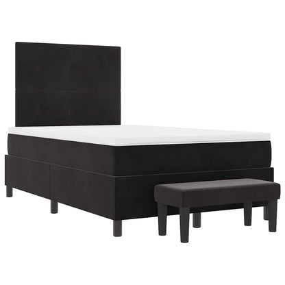 Box Spring Seng Med Madras Sort 120 X 200 Cm Fløjl - Billede 8