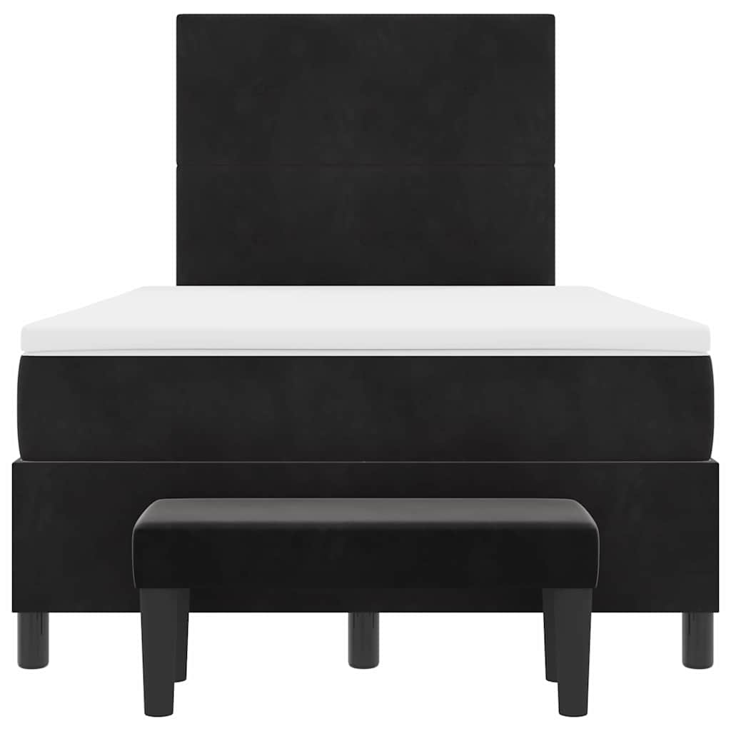 Box Spring Seng Med Madras Sort 120 X 200 Cm Fløjl - Billede 9