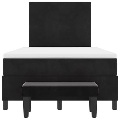 Box Spring Seng Med Madras Sort 120 X 200 Cm Fløjl - Billede 9