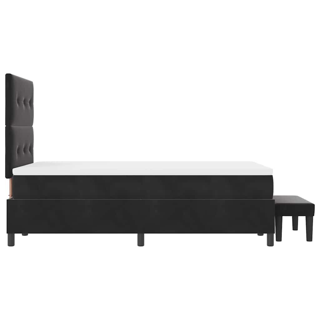 Box Spring Seng Med Madras Sort 120 X 200 Cm Fløjl - Billede 10