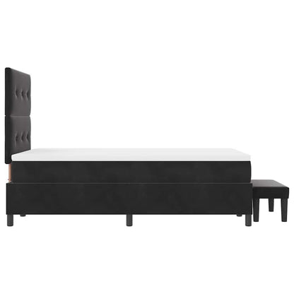 Box Spring Seng Med Madras Sort 120 X 200 Cm Fløjl - Billede 10