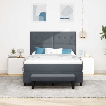 Box Spring Seng Med Madras Mørkegrå 160 X 200 Cm Fløjl - Billede 5