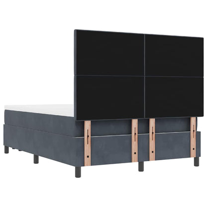 Box Spring Seng Med Madras Mørkegrå 160 X 200 Cm Fløjl - Billede 11