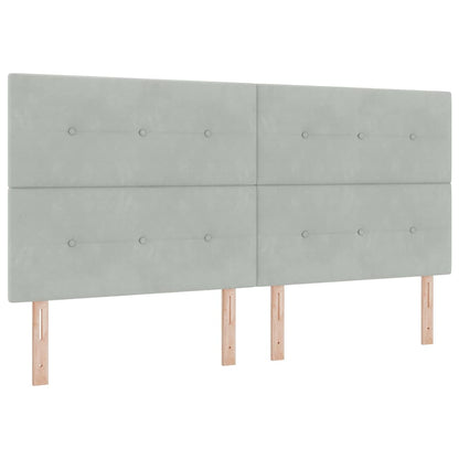 Box Spring Seng Med Madras Lysegrå 200 X 200 Cm Fløjl - Billede 7