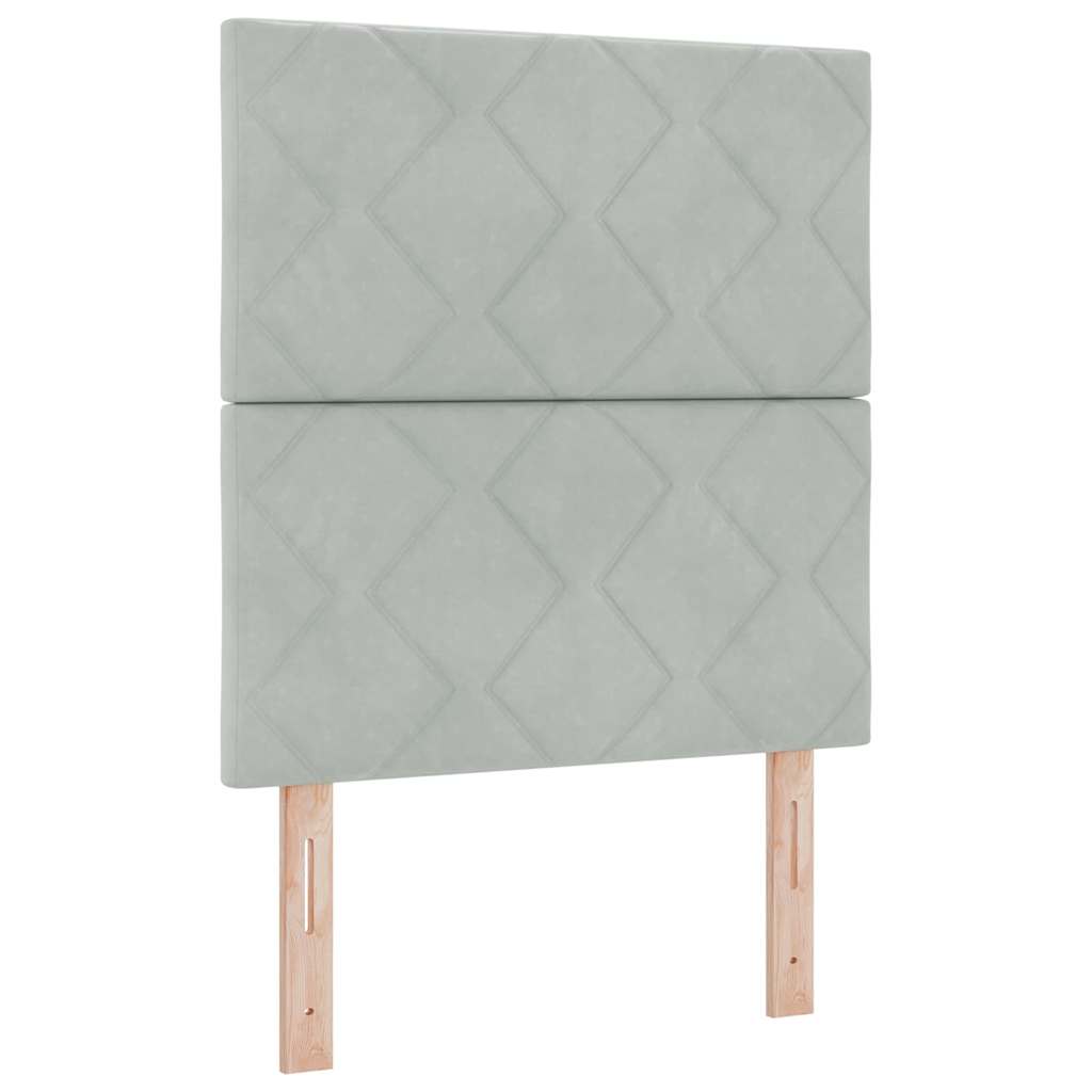 Box Spring Seng Med Madras Lysegrå 80 X 200 Cm Fløjl - Billede 7
