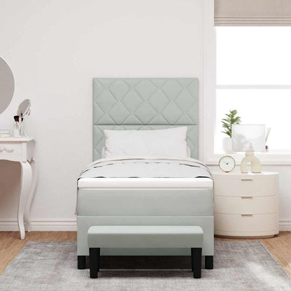 Box Spring Seng Med Madras Lysegrå 100 X 200 Cm Fløjl - Billede 5