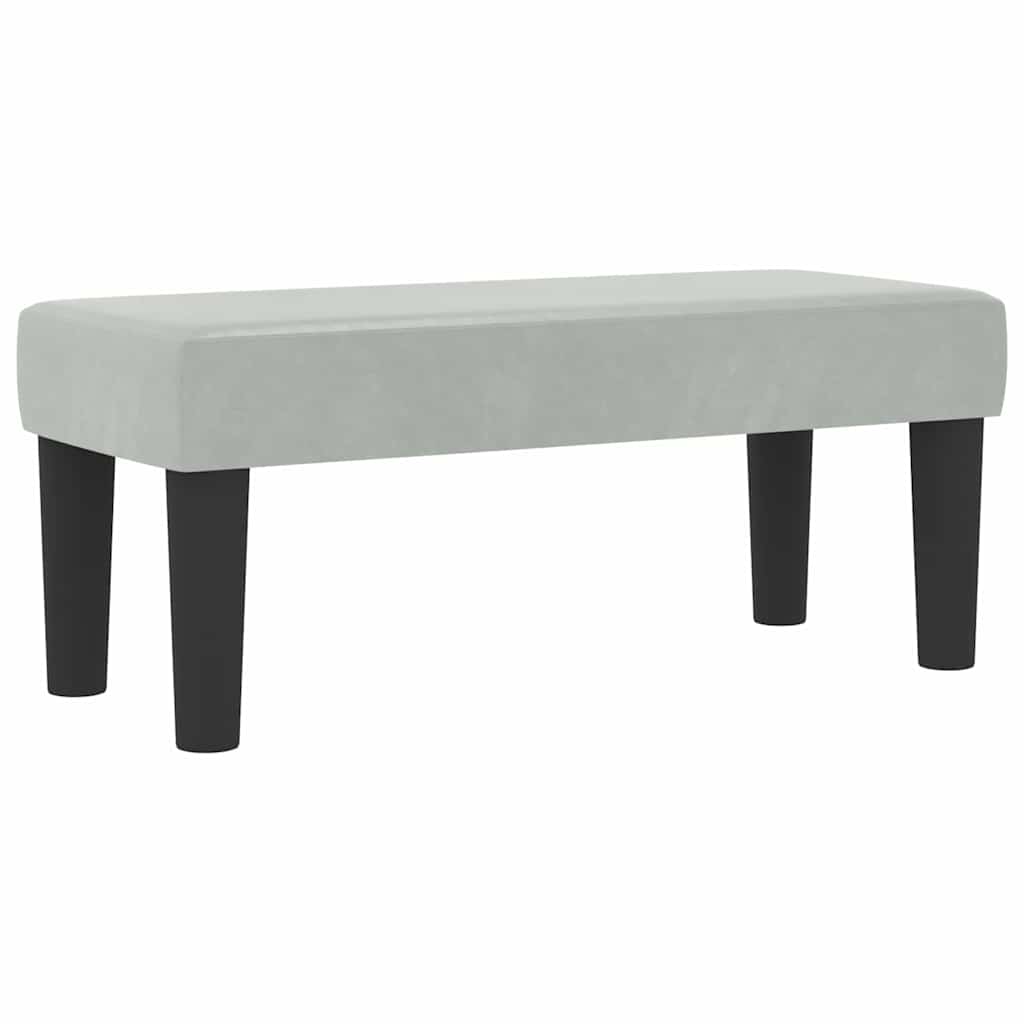 Box Spring Seng Med Madras Lysegrå 100 X 200 Cm Fløjl - Billede 6
