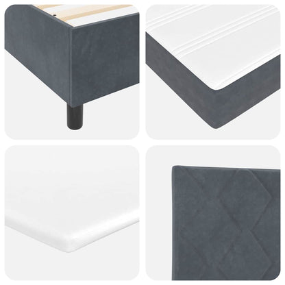 Box Spring Seng Med Madras Mørkegrå 100 X 200 Cm Fløjl - Billede 12