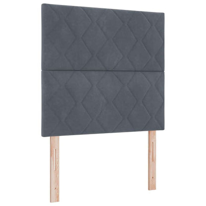 Box Spring Seng Med Madras Mørkegrå 100 X 200 Cm Fløjl - Billede 7