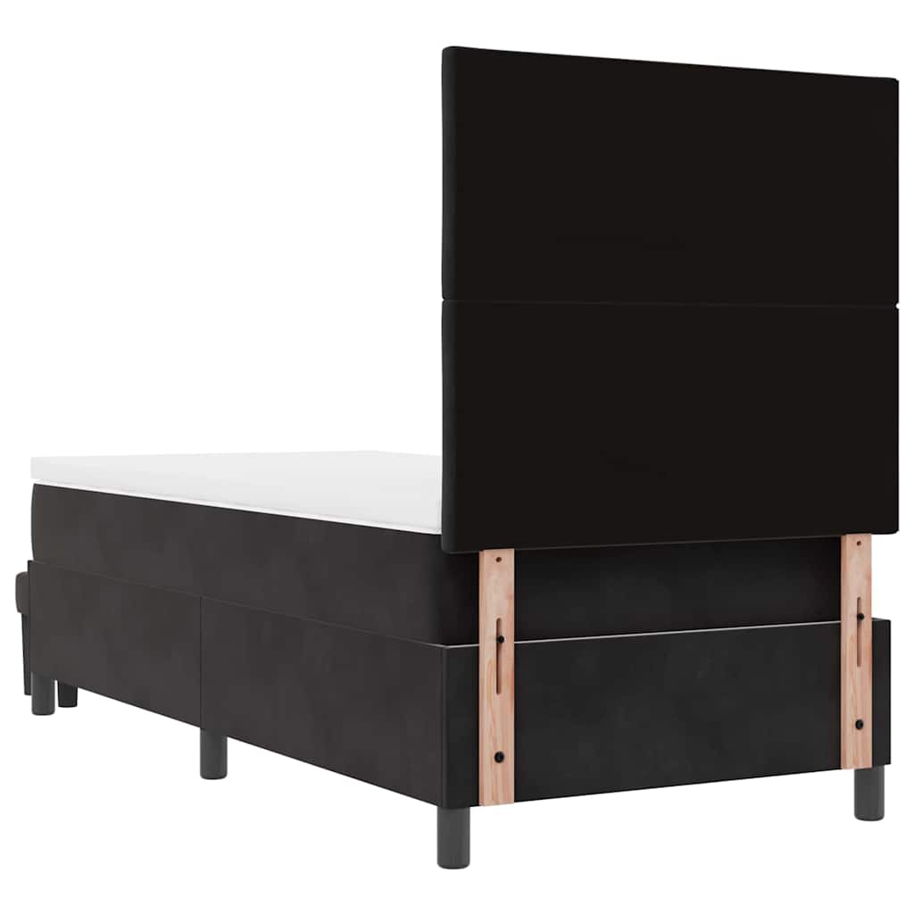 Box Spring Seng Med Madras Sort 100 X 200 Cm Fløjl - Billede 11