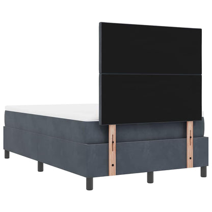 Box Spring Seng Med Madras Mørkegrå 120 X 190 Cm Fløjl - Billede 11