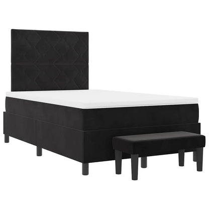 Box Spring Seng Med Madras Sort 120 X 200 Cm Fløjl - Billede 8