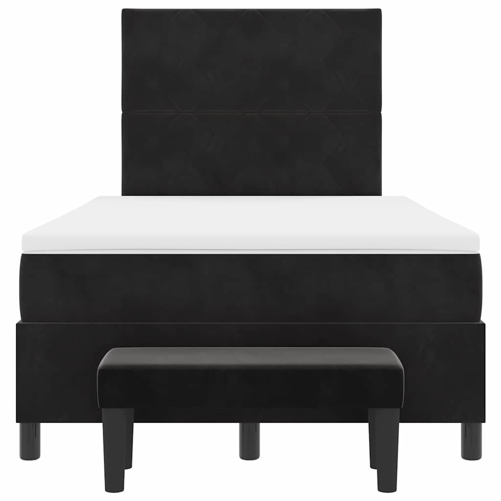 Box Spring Seng Med Madras Sort 120 X 200 Cm Fløjl - Billede 9