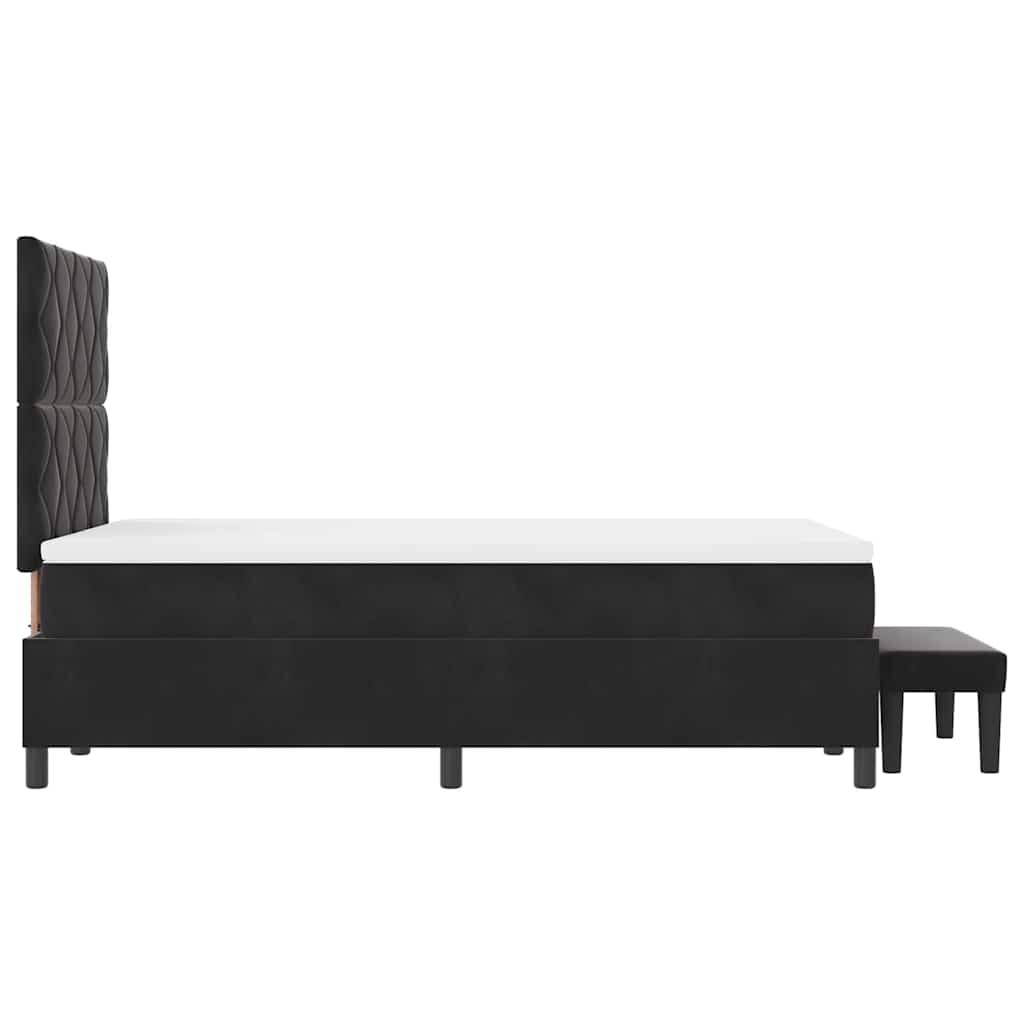 Box Spring Seng Med Madras Sort 120 X 200 Cm Fløjl - Billede 10