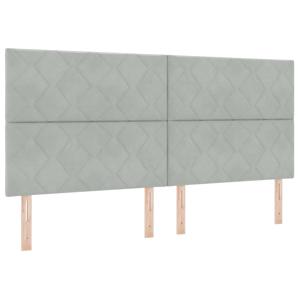 Box Spring Seng Med Madras Lysegrå 200 X 200 Cm Fløjl - Billede 7