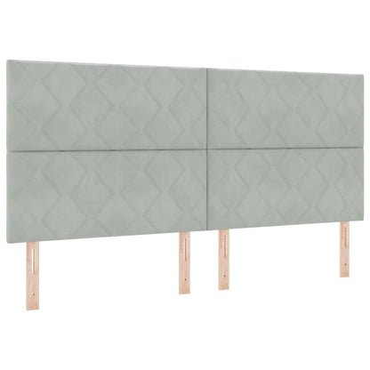 Box Spring Seng Med Madras Lysegrå 200 X 200 Cm Fløjl - Billede 7