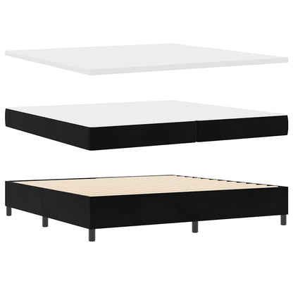 Box Spring Seng Med Madras Sort 200 X 200 Cm Fløjl - Billede 2