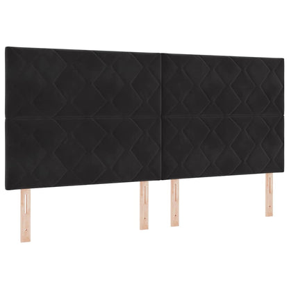 Box Spring Seng Med Madras Sort 200 X 200 Cm Fløjl - Billede 7