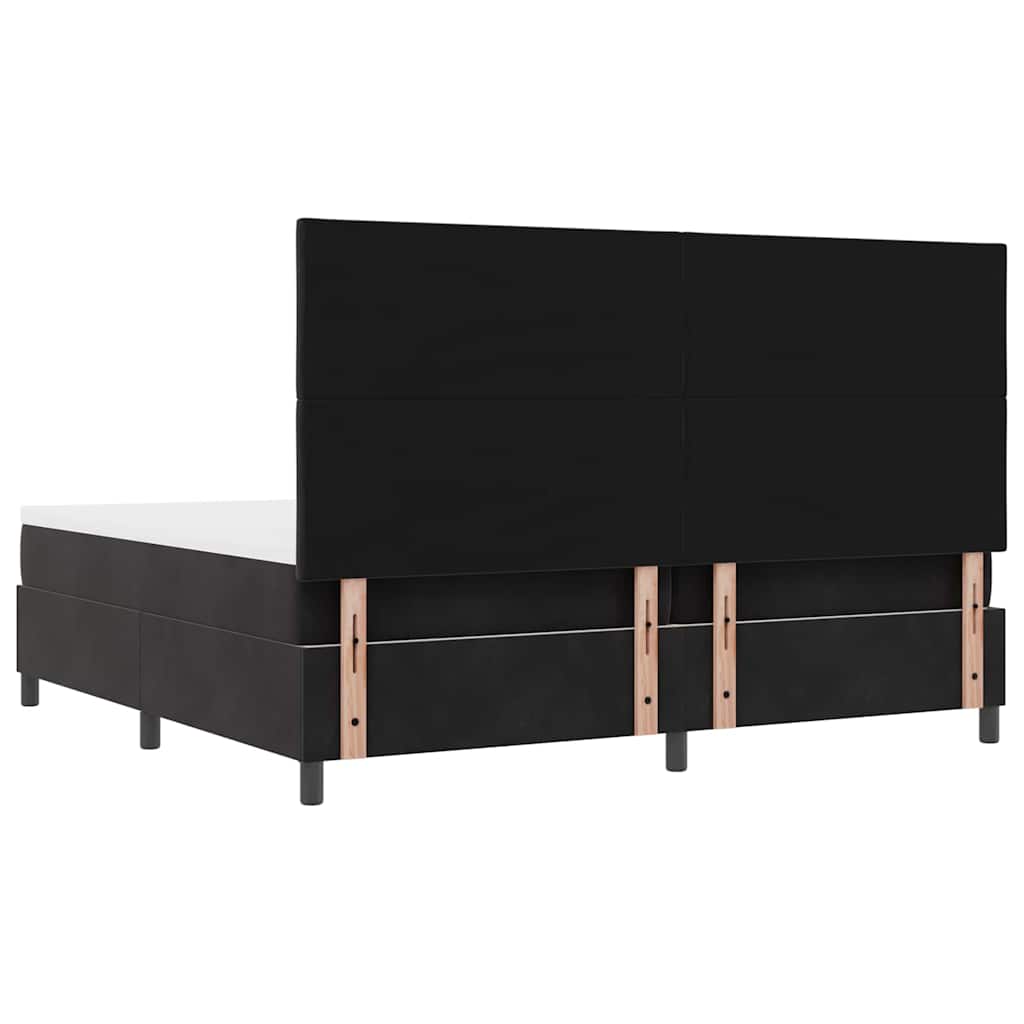 Box Spring Seng Med Madras Sort 200 X 200 Cm Fløjl - Billede 11