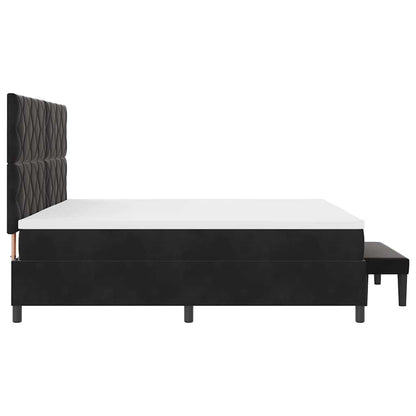 Box Spring Seng Med Madras Sort 200 X 200 Cm Fløjl - Billede 10