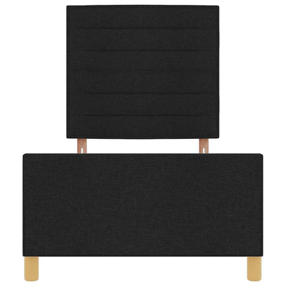Sengestel Med Hovedgærde Sort 100 X 200 Cm Stof - Billede 8