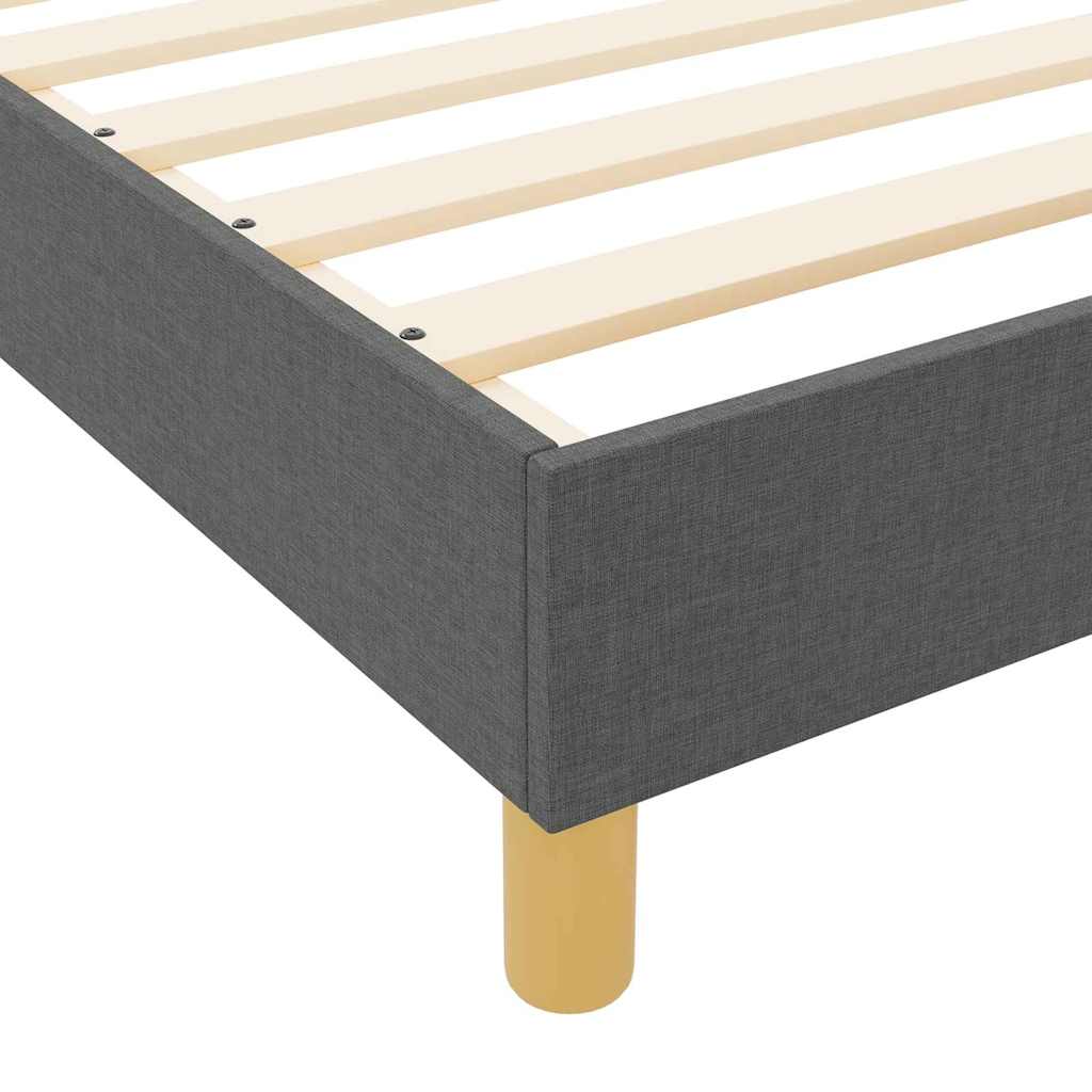 Sengestel Med Hovedgærde Mørkegrå 120 X 190 Cm Stof - Billede 11