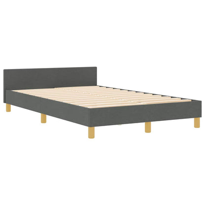 Sengestel Med Hovedgærde Mørkegrå 120 X 190 Cm Stof - Billede 4