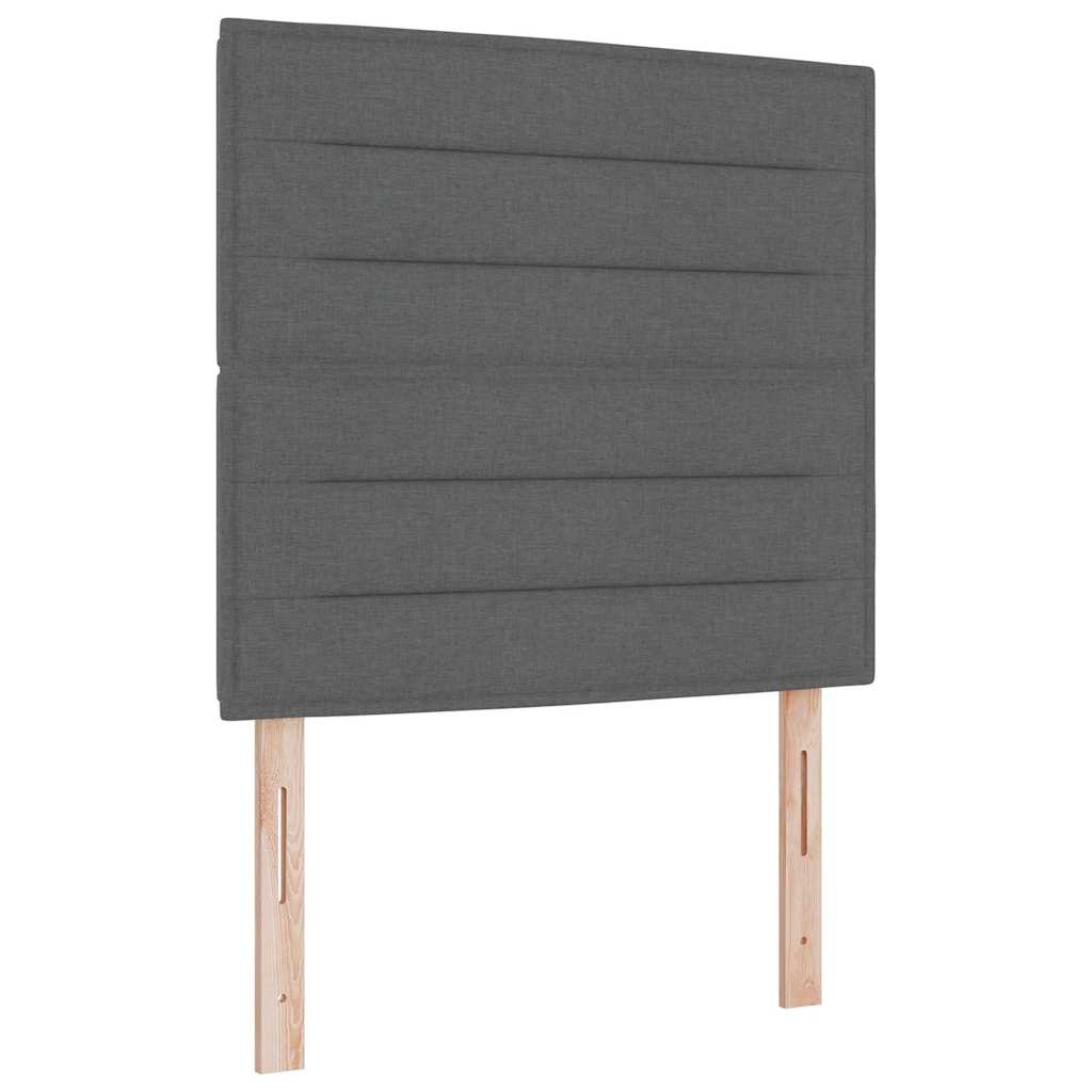 Sengestel Med Hovedgærde Mørkegrå 120 X 190 Cm Stof - Billede 5