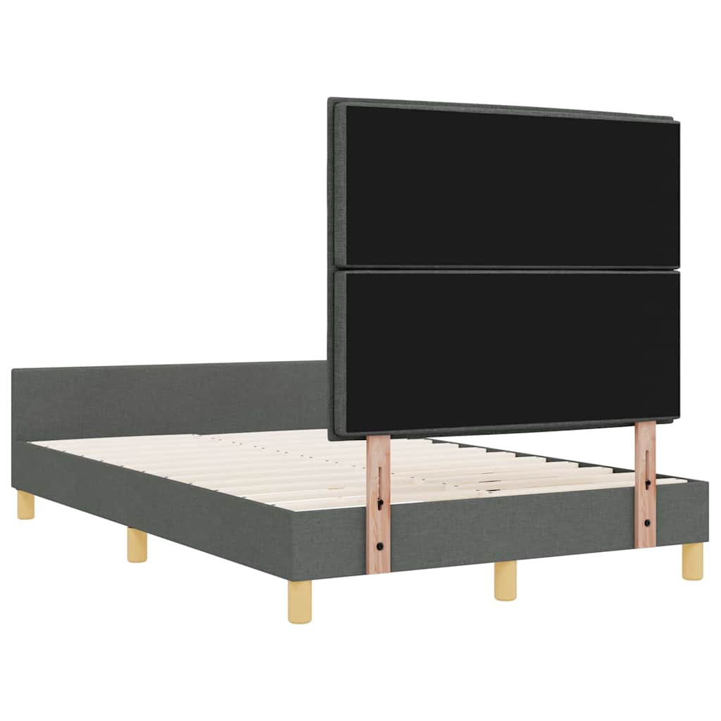 Sengestel Med Hovedgærde Mørkegrå 120 X 190 Cm Stof - Billede 9