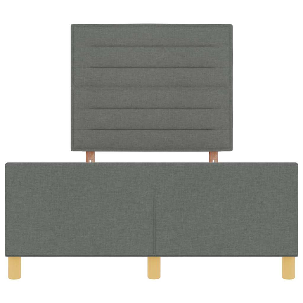 Sengestel Med Hovedgærde Mørkegrå 120 X 190 Cm Stof - Billede 7