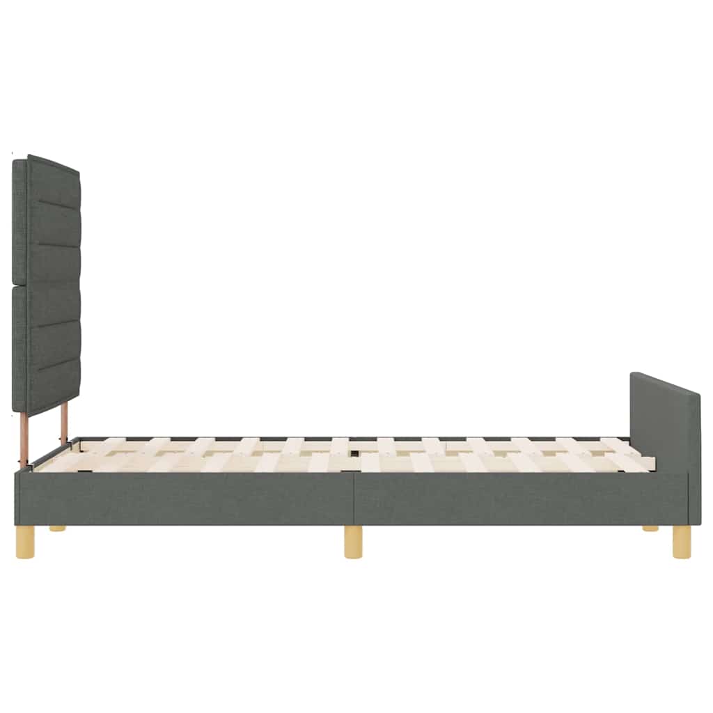 Sengestel Med Hovedgærde Mørkegrå 120 X 190 Cm Stof - Billede 8