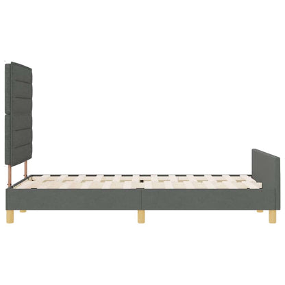 Sengestel Med Hovedgærde Mørkegrå 120 X 190 Cm Stof - Billede 8