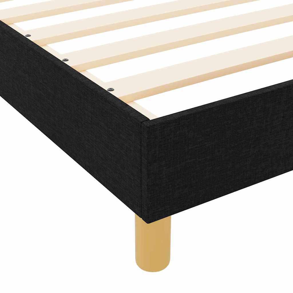 Sengestel Med Hovedgærde Sort 120 X 190 Cm Stof - Billede 12