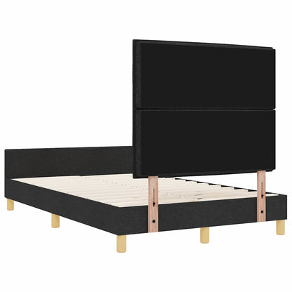 Sengestel Med Hovedgærde Sort 120 X 190 Cm Stof - Billede 10